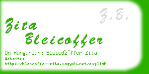 zita bleicoffer business card